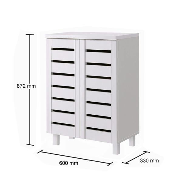 Timber Art Design 4 Tier Shoe Storage Cabinet 2 Door Cupboard Stand Rack Unit