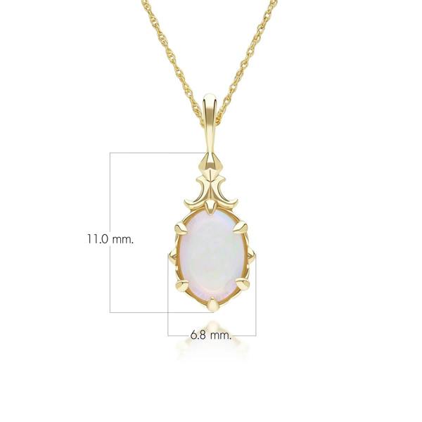 Gemondo Classic Oval Opal Pendant Necklace in 9ct Yellow Gold