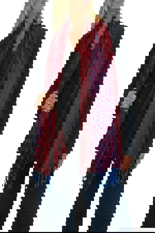 Paulo Due Block Stripe Animal Print Scarf