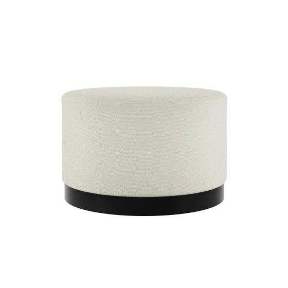 Wyld Haus Kalua Large Ivory Boucle Stool Matt Black Base