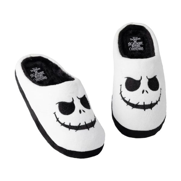 Nightmare Before Christmas Womens/Ladies Jack Skellington Slippers - White/Black