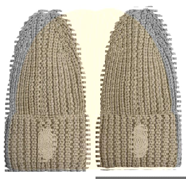 Lambretta Knitted Fleece Turn Up Bobble Skater Style Beanie Hat