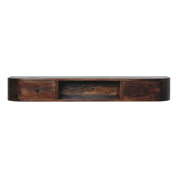 Wyld Haus Waimea Curved 2 Drawer Wall Mounted Console Mango Wood