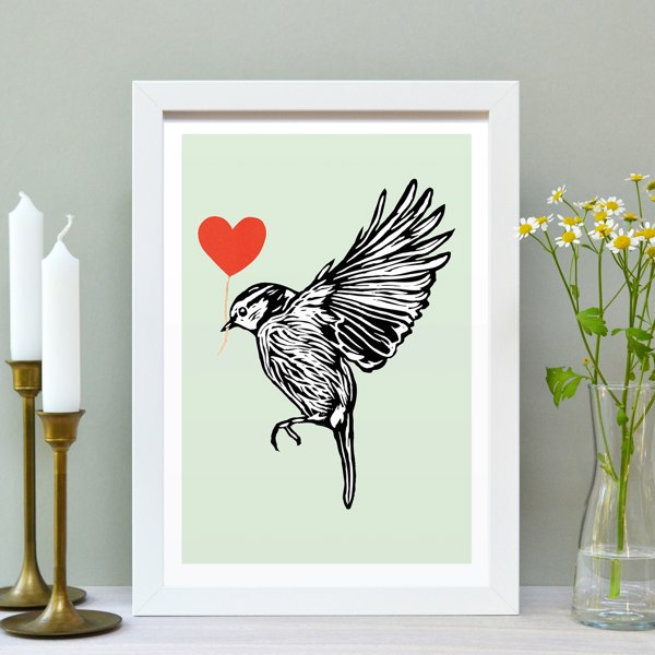 Hands & Hearts Blue Tit feathered friends print