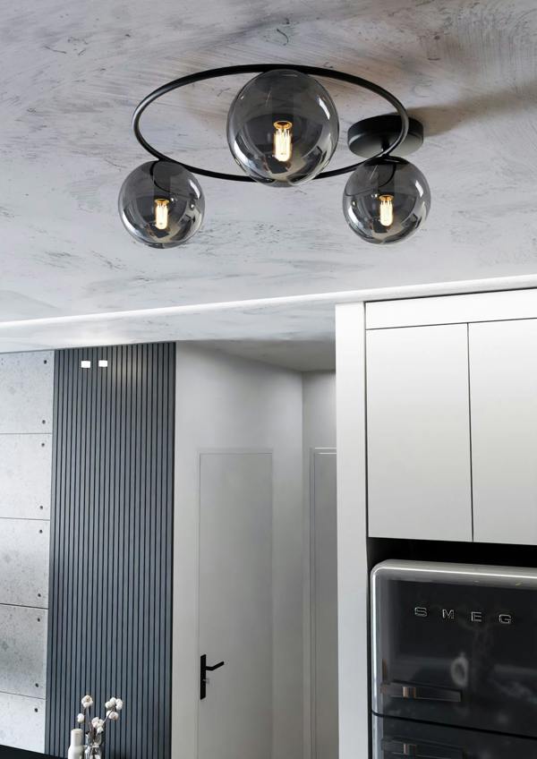 Emibig SOPRA Ceiling lamp  3 x E14 Black with Graphite Shade