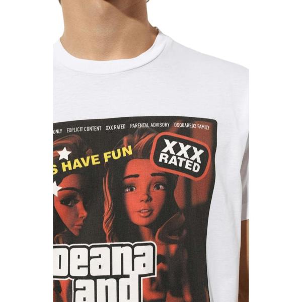 DSQUARED2 Deana And Dana Graphic White  T-Shirt XS