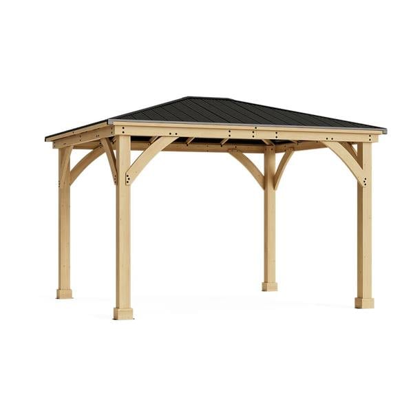 11ft x 13ft Meridian Gazebo with Graphite Roof Backyard Bliss 3