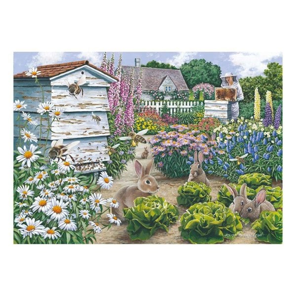 The House of Puzzles Honey Bunnies 500 Piece Jigsaw Puzzle