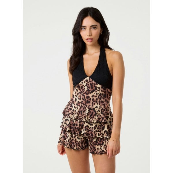 Pink Vanilla Lace Ruffle Playsuit