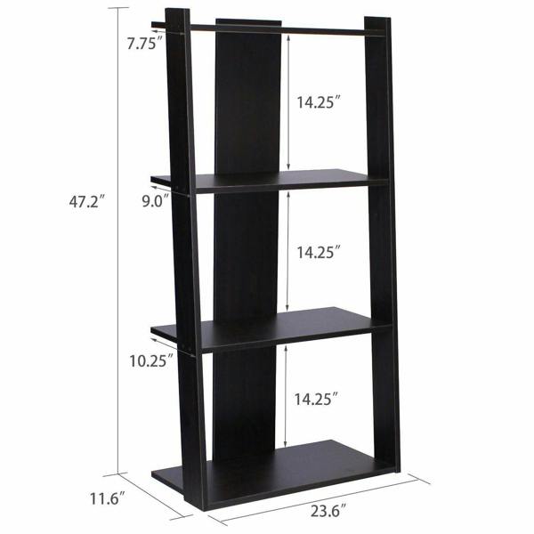 WALPLUS Modern Hidup Tropika Tall Ladder Shelf, Espresso for Bedroom - SKU 11075EX