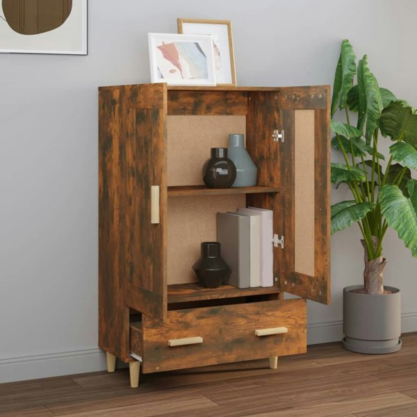 Berkfield Highboard Smoked Oak 70x31x115 cm Engineered Wood