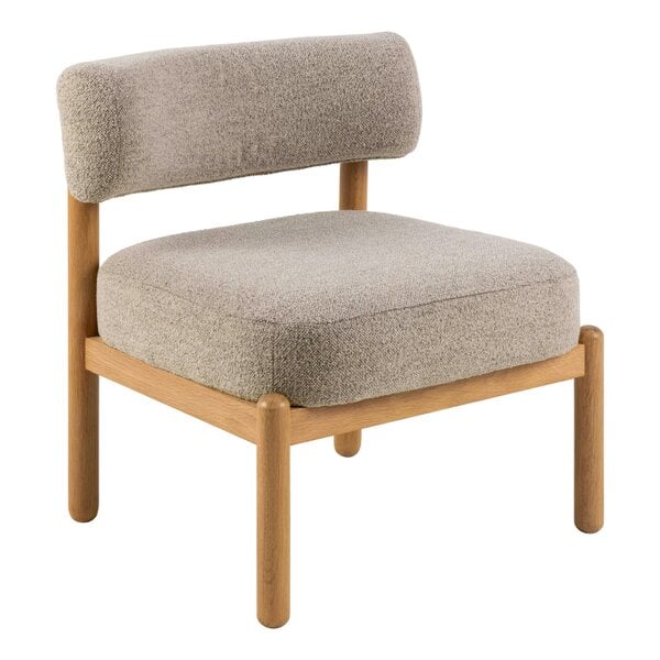 Wyld Haus Nook Cream Boucle Lounge Chair Oak Wood Legs