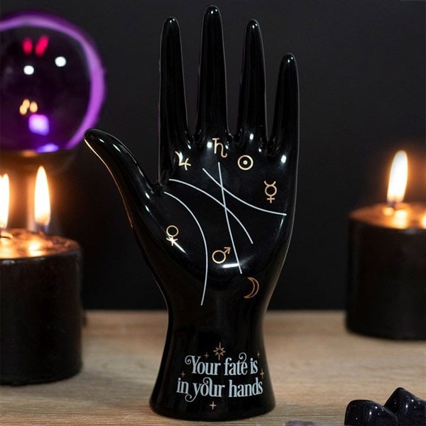 Serano Black Ceramic Palmistry Hand Ornament