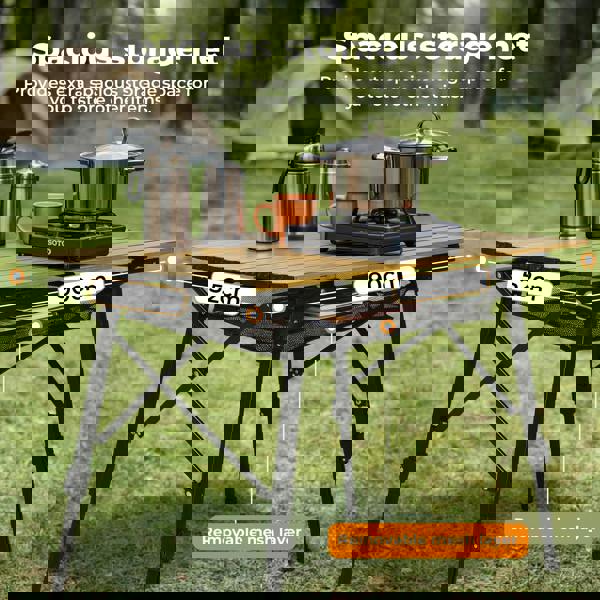 Levede Adjustable Folding Camping Table Aluminium Portable Picnic Desk 90x52cm