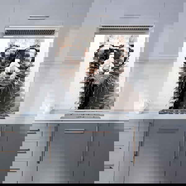 Warren Reed - Designer Splashart Ferret With Glasses Kitchen Splashback