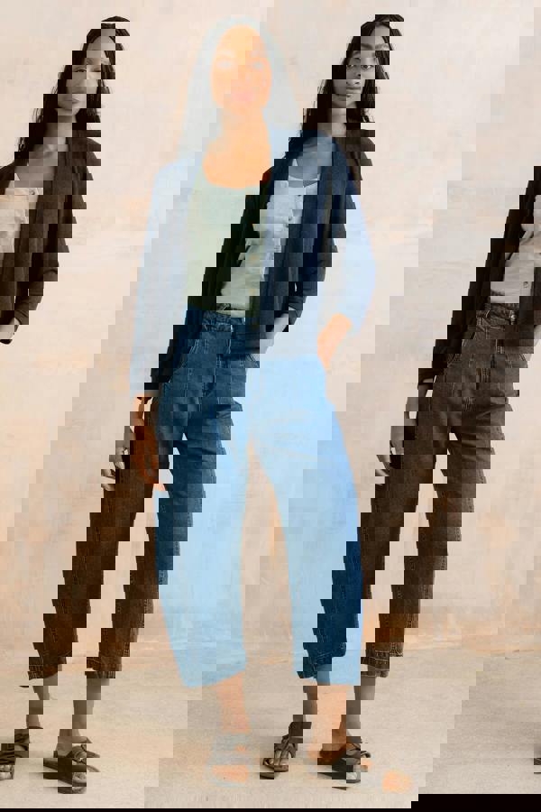 Lily & Me Charlie Barrel Leg Jeans Blue