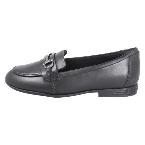 Clarks Girls Clarks Piped Edge Slip On Loafer School Shoes Finja Loafer