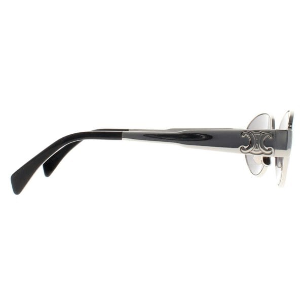 Celine Sunglasses Metal Triomphe CL40235U 16A Shiny Palladium Smoke Grey