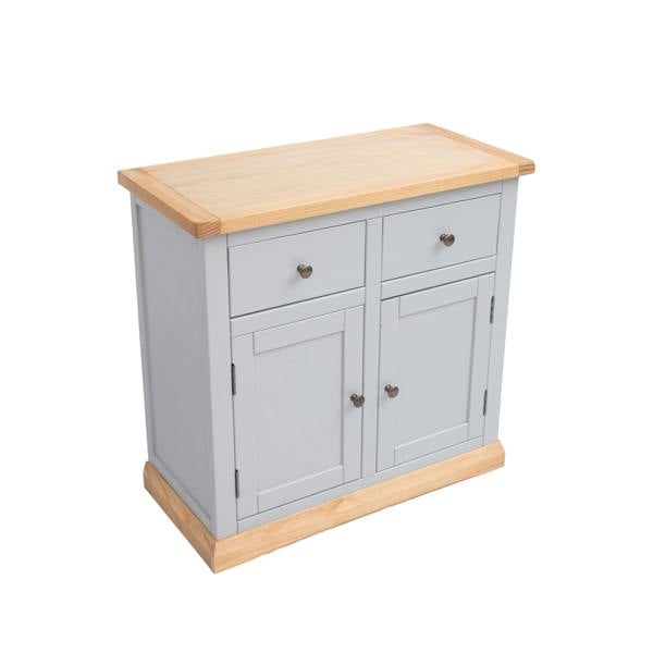 Cabinet Bits Bomporto Light Grey 2 Drawer 2 Door Sideboard Brass Knob