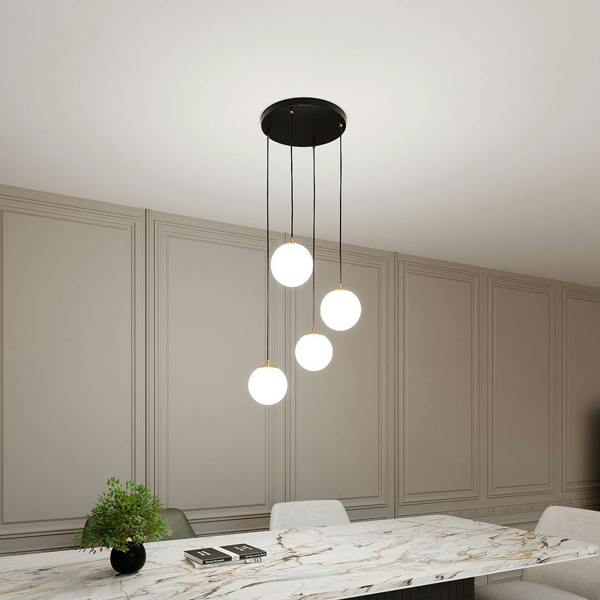 Emibig ROYAL Pendant lamp 4 x E14  Black, gold with White Shade