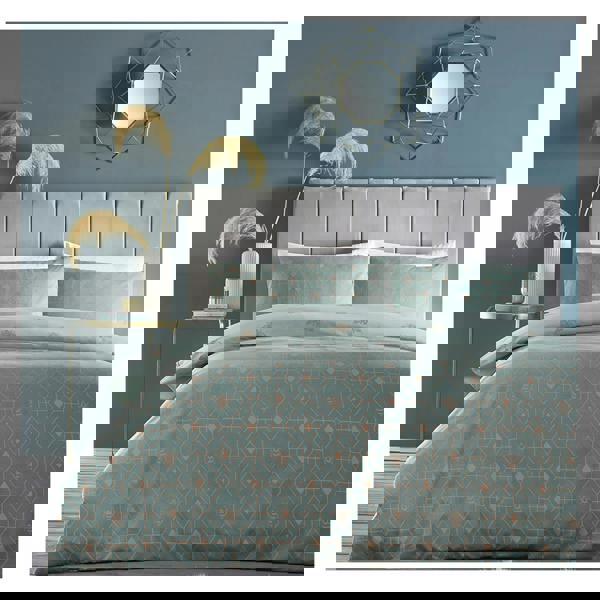 Furn Bee Deco Geometric Duvet Cover Set - Eau De Nil