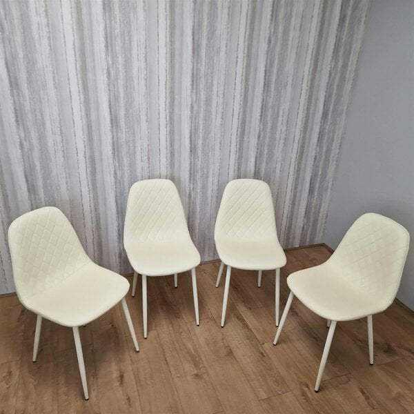 Kosy Koala Dining Chairs Set of 4 Cream Leather Kitchen Chairs