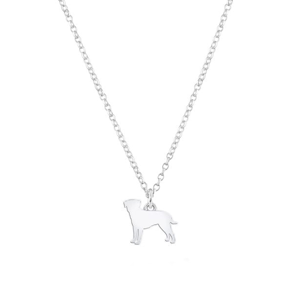 Border Terrier Silhouette Silver Necklace - Personalised - MYLEE London