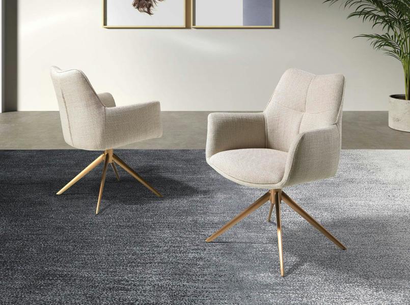 Angel Cerdá Cream fabric swivel chair 4237