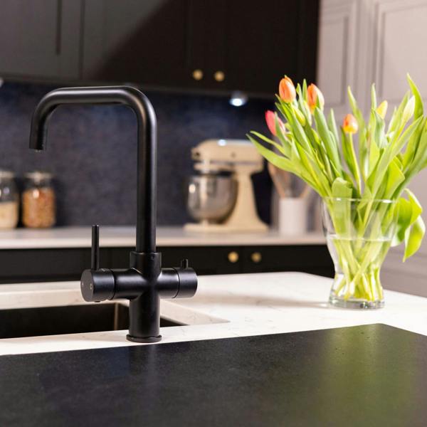 Flode Vier | 4 in 1 Instant Boiling & Filtered Cold Water Tap | Matt Black Finish