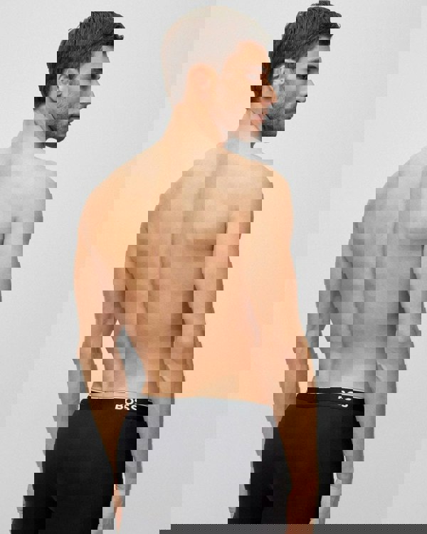 BOSS Orange Power Three Pack Mens Stretch Cotton Boxer Briefs With Logos NOS - White/Grey/Black 999