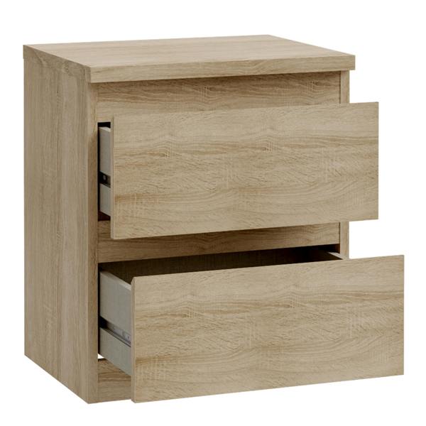 Furniture To Go Edmore 2 Drawer Bedside Table in Sonoma Oak