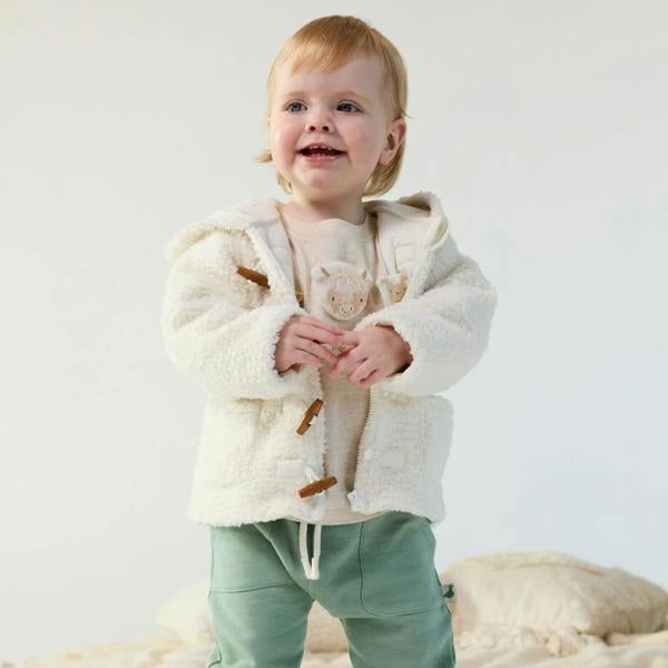 Mini Cuddles Baby Unisex Farm Animal Applique T-Shirt, Cream