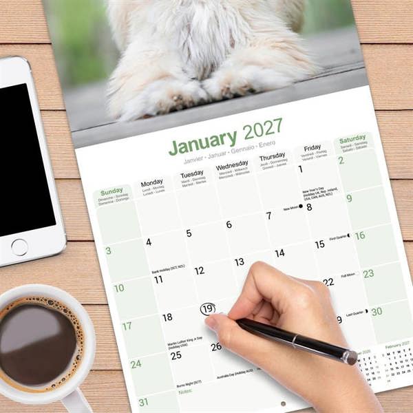 Afghan Calendar 2027, Wall Calendars, Month To View, Dogs, Gift