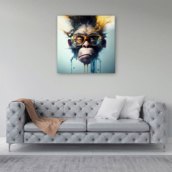 Warren Reed Monkey Splash Art Canvas