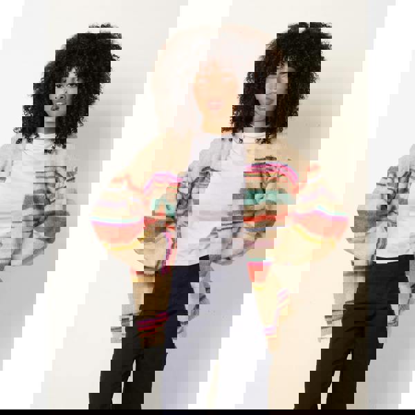 Blue Vanilla Multi Coloured Stripe Cardigan