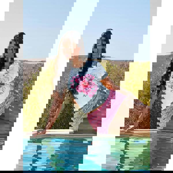 Pink Vanilla Hibiscus Flower T-Shirt