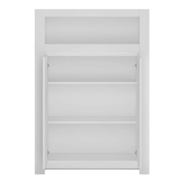 Wyld Haus Vienna White Wooden Storage Cabinet 2 Door Open Shelf
