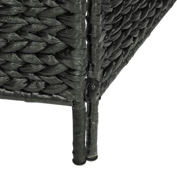 Berkfield 5-Panel Room Divider Black 193x160 cm Water Hyacinth