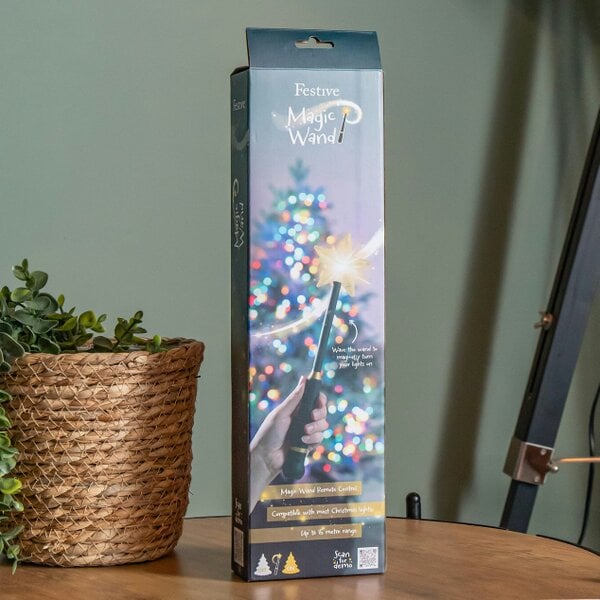 Samuel Alexander 33cm Battery Operated Light up Black Remote Control Magic Wand with Connector