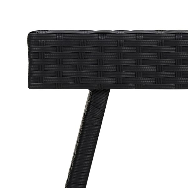 Berkfield Foldable Side Table Black 60x40x38 cm Poly Rattan
