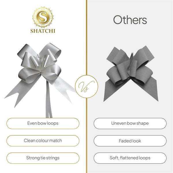 30mm Silver Pull Bows in 10, 20, 30, 40 or 60 Pack for Gift Wrapping and Décor image 7