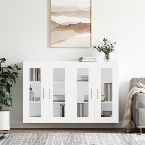 Berkfield Wall Mounted Cabinets 2 pcs White Engineered Wood