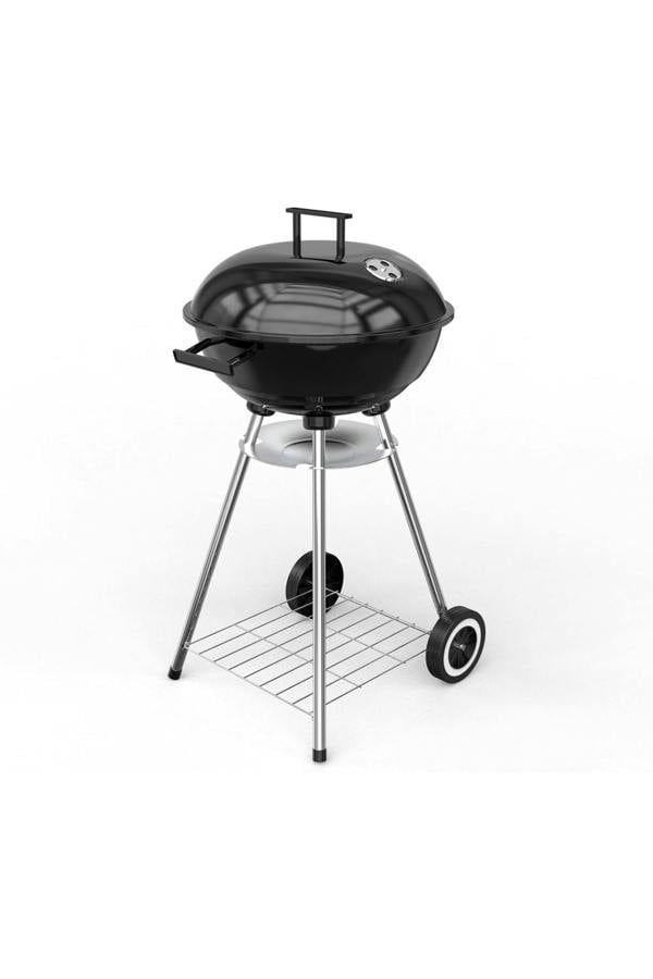 Dyzi 18 Inch Portable Charcoal BBQ Grill with Wheels Outdoor Black