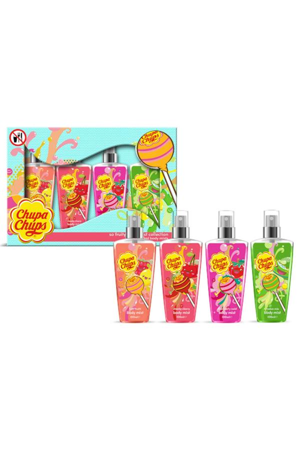 Chupa Chups So Fruity Body Mist Collection ( Cherry, Melon, Tutti Frutti, Strawberry) 4 x 100ml