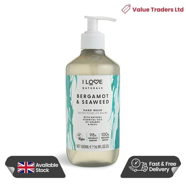 I LOVE Naturals Bergamot & Seaweed Hand Wash, 500ml