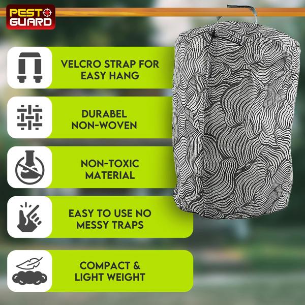 Pest Guard Wasp Nest 2 Pack - Fake Wasp Nests, Weather Resistant Hanging Wasp & Hornet Decoy for Garden & Patio