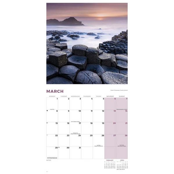 Coastlines Of Britain Calendar 2027, Wall Calendars, Month To View, Travel, Gift