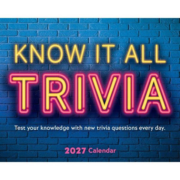 Know it All Trivia Desk Calendar 2027, Desk Calendars, Day To View, Entertainment, Gift