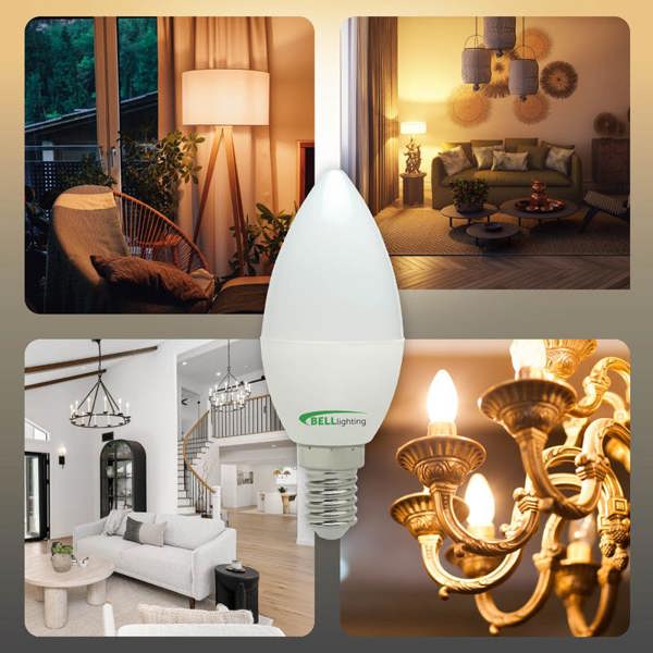 BELL Lighting E14 Edison Screw LED Candle 4.7W Energy Saving Light Bulbs