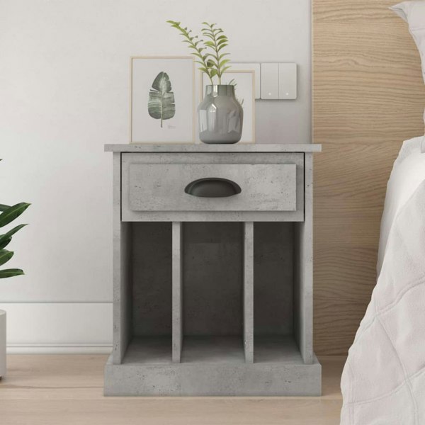 Berkfield Bedside Cabinet Concrete Grey 43x36x50 cm